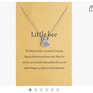Little Bee Silver Necklace with Save the Bees Pin